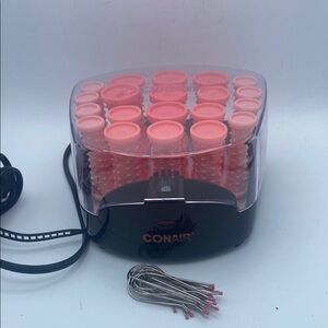 Conair Compact curls & waves hot rollers 20 curlers 15 pins coral works great